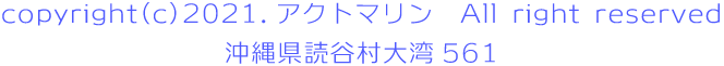 copyright（c）2021.アクトマリン　All right reserved 沖縄県読谷村大湾561